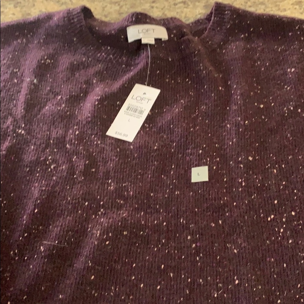 NWT Ann Taylor Loft speckle pullover sweater L - Picture 3 of 4
